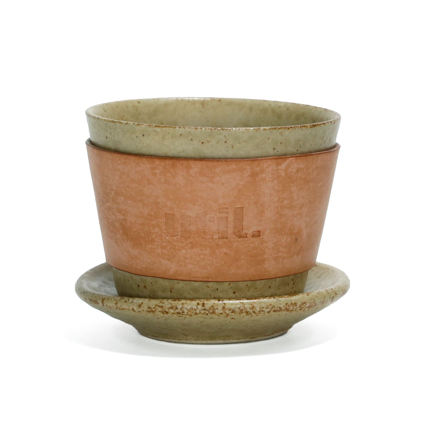 TENOHIRA POT 益子焼+LEATHER